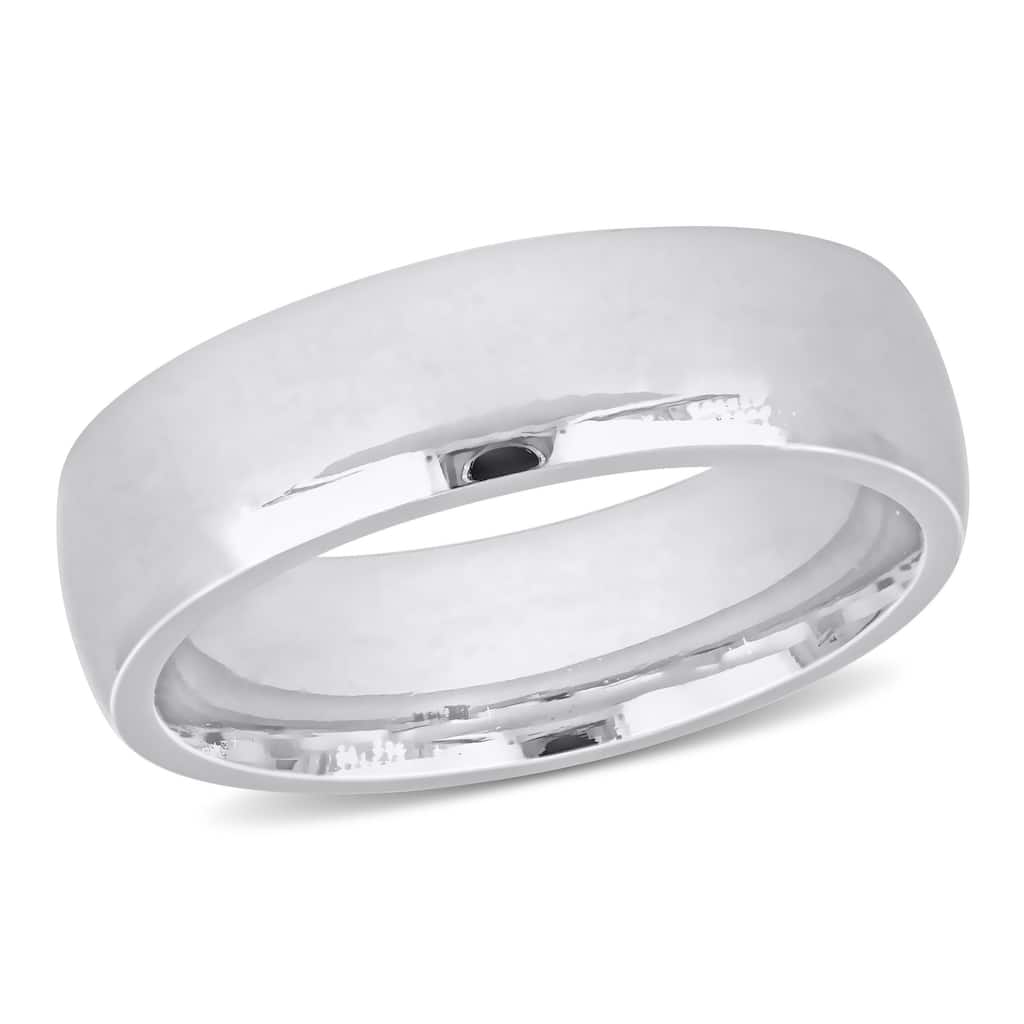 Miadora Mens 6.5 mm Comfort Fit Wedding Band in 14k White Gold