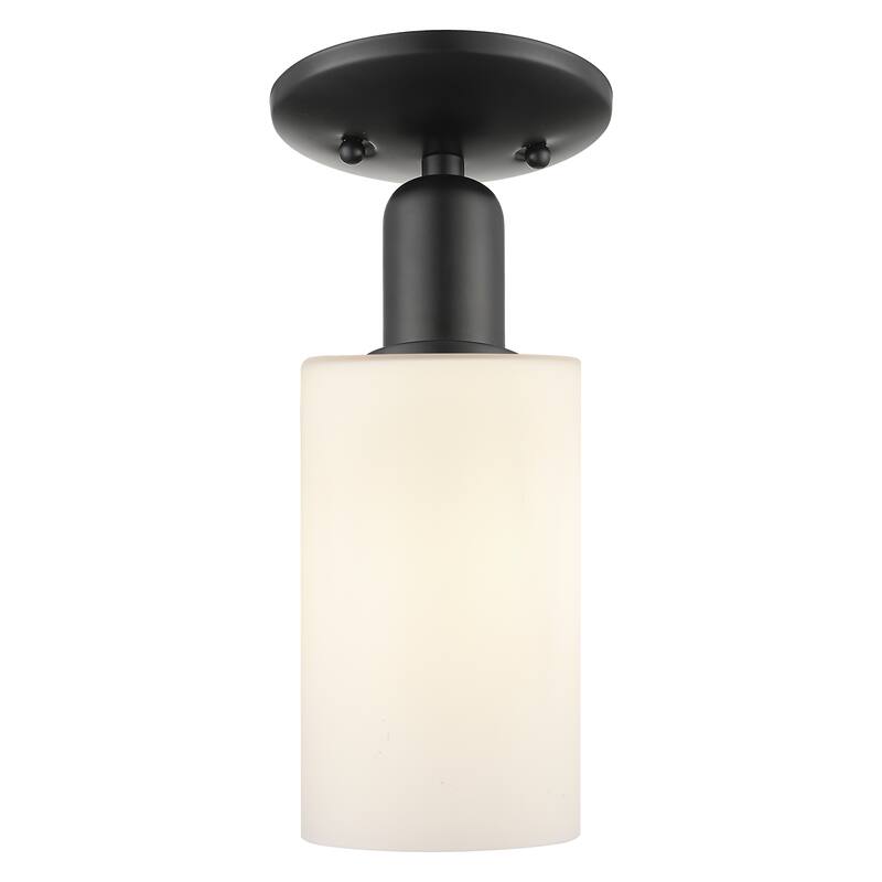 Innovations Lighting Endless Possibilities Arcadia - Clymer - 1 Light 4" Semi-Flush Mount - Matte White/Matte Black