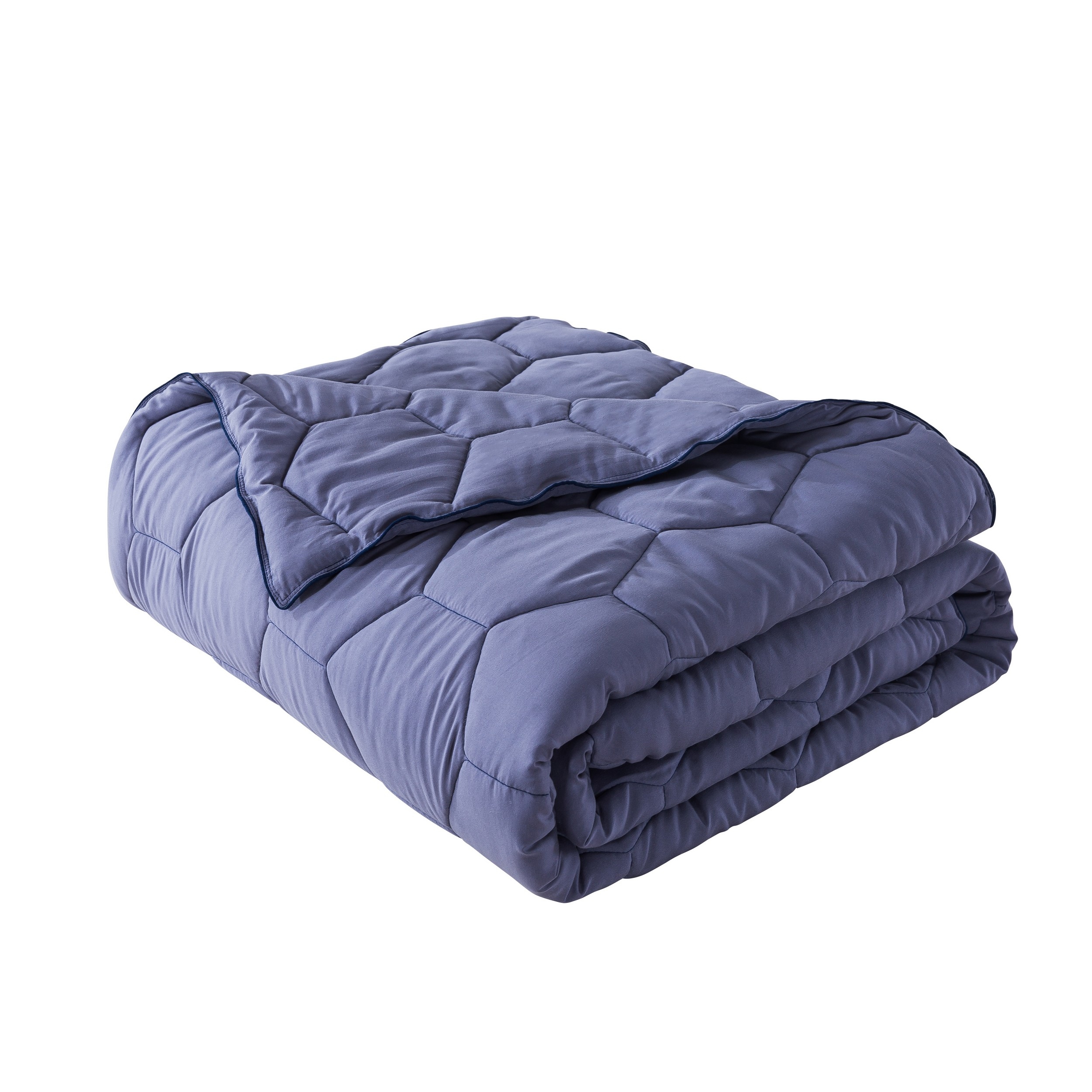 Honeycomb Color Contrast Stitched Lightweight Down Alternative Blanket