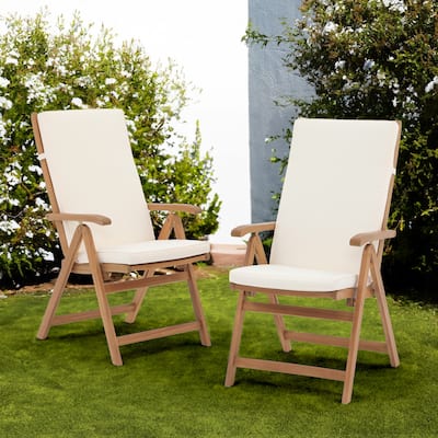 Patio Acacia Wood Adjustable Chairs (Set of 2)