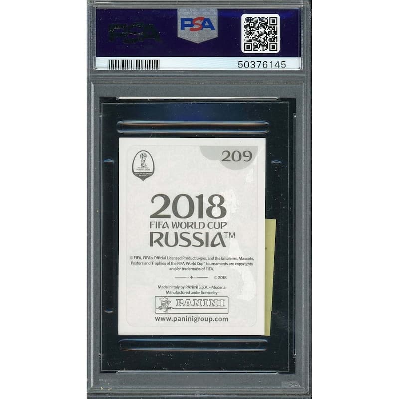 Kylian Mbappe 2018 Panini World Cup Rookie Stickers Black Back Card #209 PSA 9 - 8'6" x 11'6"