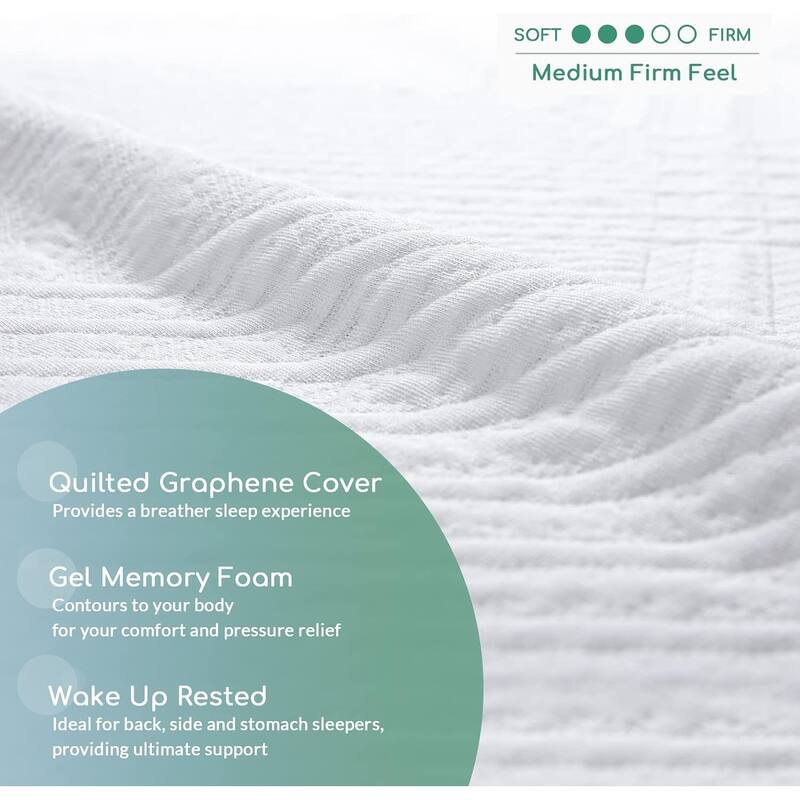 Queen Mattress, 14 Inch Memory Foam Mattress Queen in a Box - Cool Gel Bed Mattress Medium Firm