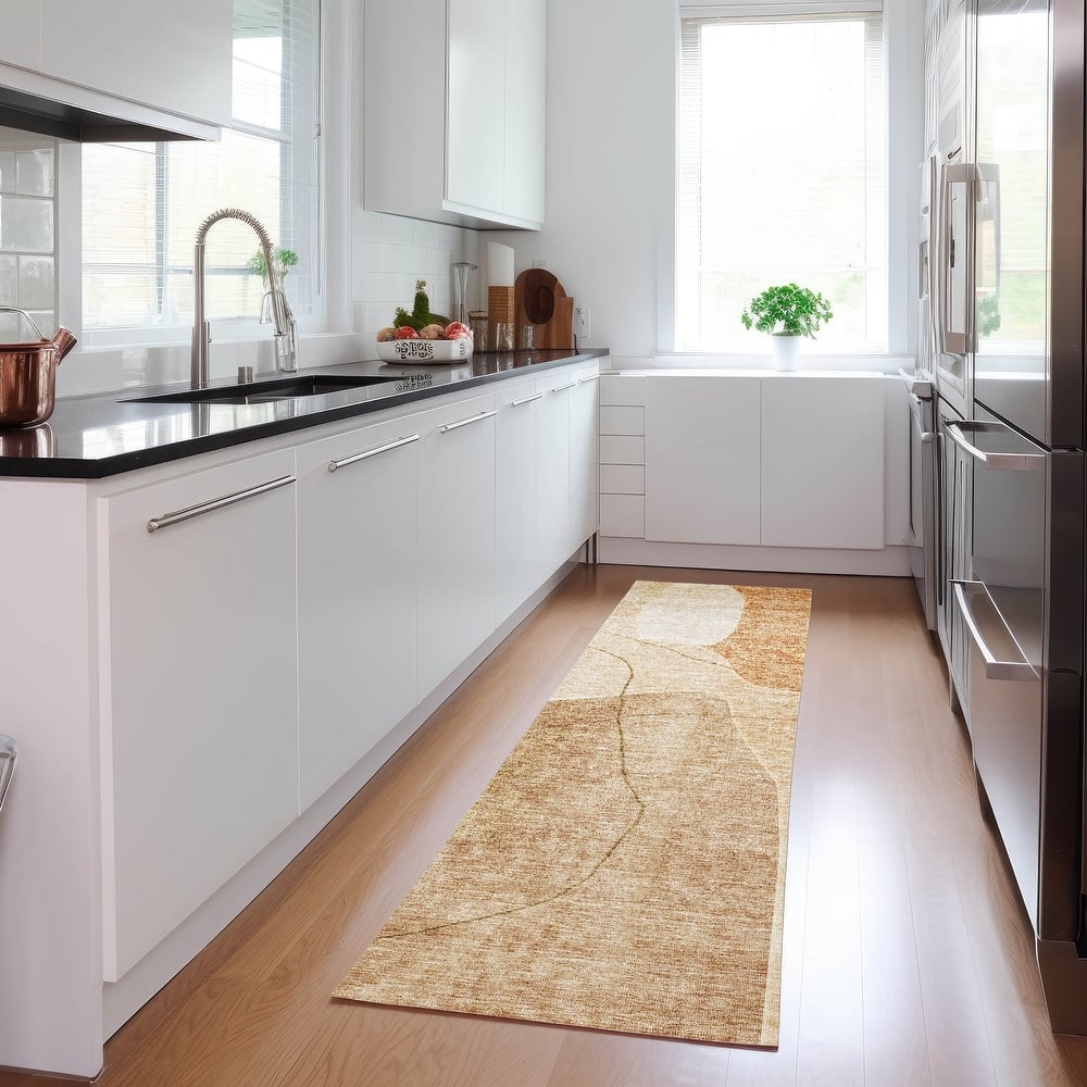 Machine Washable Indoor/ Outdoor Chantille Abstract Contemporary Rug