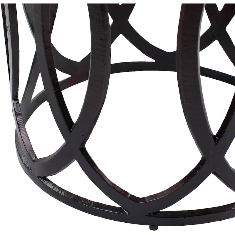 Artistic Weavers Mullac Glam Metal Drum 16-inch Tall Accent Table - 18"H x 16"W x 16"D
