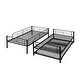 preview thumbnail 11 of 17, Black Twin over Twin Size Metal Bunk Bed With Trundle, Can be Divided into Two Beds