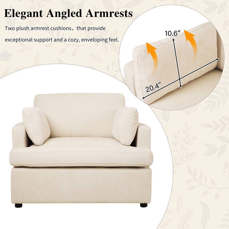 Upholstered Velvet Accent Chair with Pillow, Modern Single Sofa Chair for Living Room, Bedroom, Lounge, Reading Nook