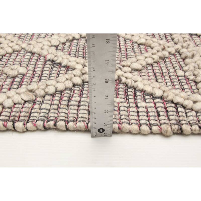 ECARPETGALLERY Braid weave Sienna Grey Wool Rug - 5'1 x 7'10