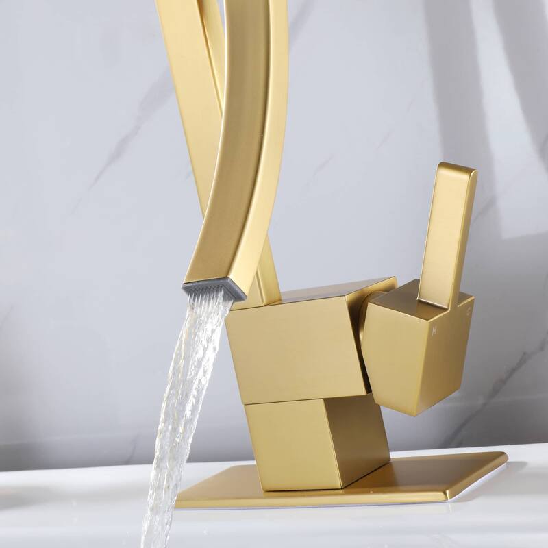 Single Handle Bathroom Faucet Waterfall Single Hole Bathroom Sink Faucet Modern Basin Vanity Faucets With Valve
