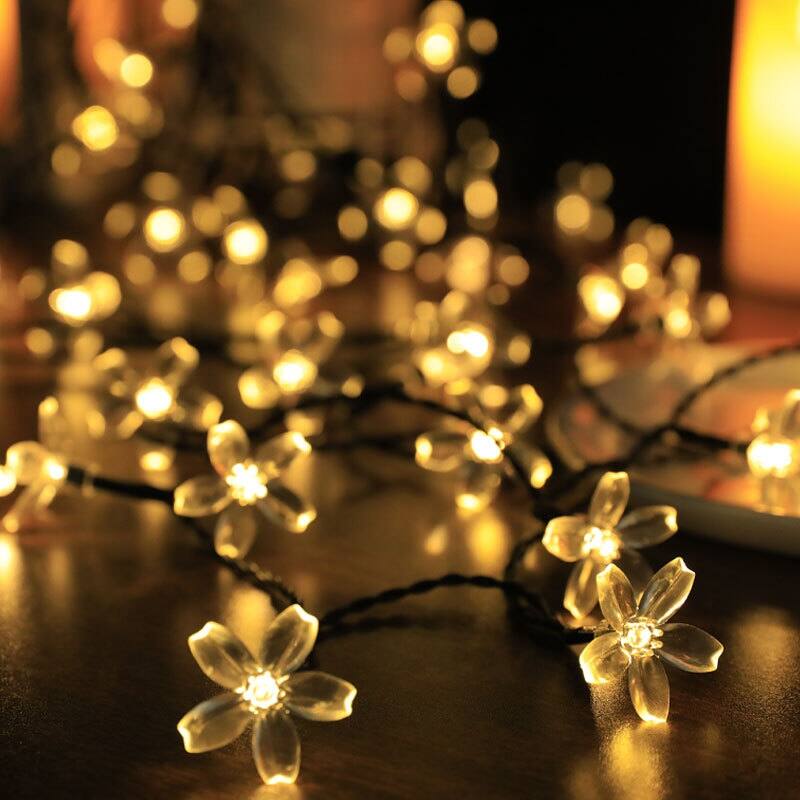 30LED 6.5m Solar Cherry Blossom String Decorative Light