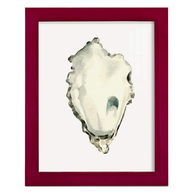 Neutral Oyster Study IV -Framed Print w/glass-Cherry Red