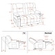 preview thumbnail 20 of 58, MCombo Power Reclining Loveseat Sofa with Heat and Massage, Fabric PR648