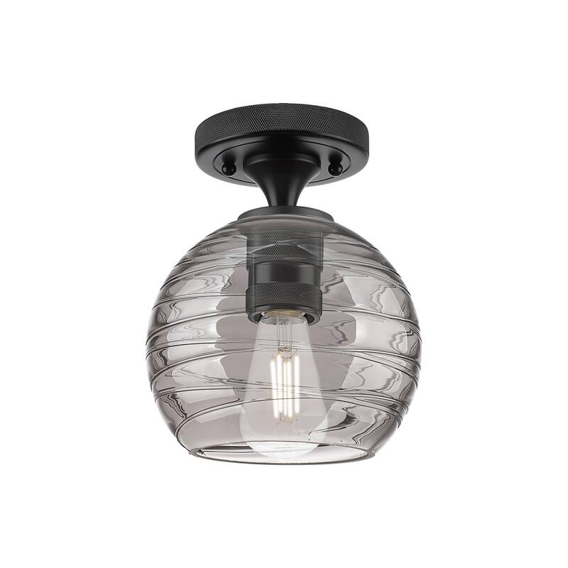 Innovations Lighting Downtown Urban - Crown Point - 1 Light 6" Athens Deco Swirl Flush Mount Light