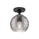 Option Light Smoke Deco Swirl Shade / Matte Black