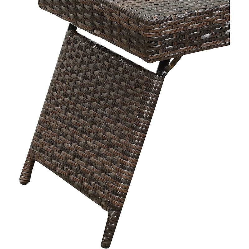 Portable Folding Wicker Table,only 7 lbs with foldable legs,easy for storage and outdoor use
