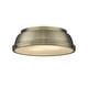preview thumbnail 1 of 0, Yep by Golden Lighting Duncan 2-light Flush Mount in Rubbed Bronze and Black shade