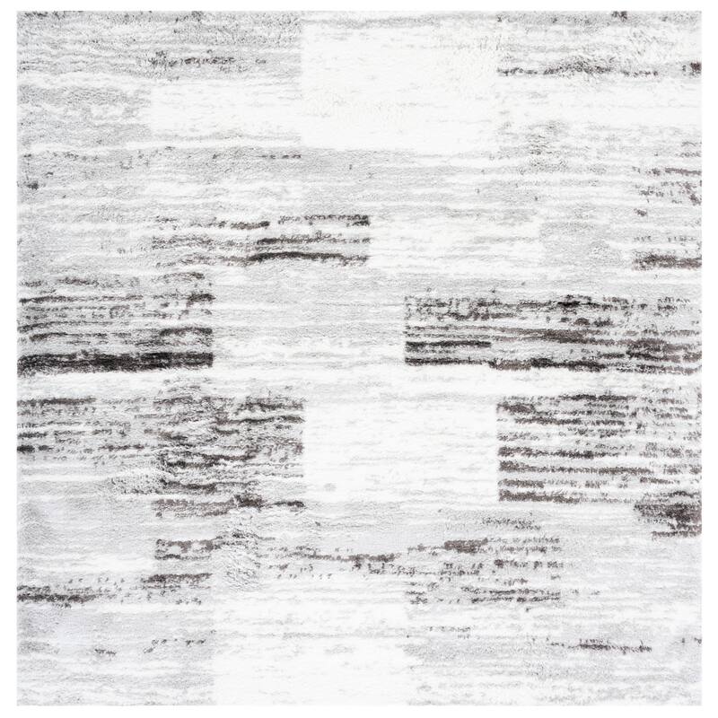 SAFAVIEH Berber Shag Addison Rug - 7' Square - Grey/Light Grey