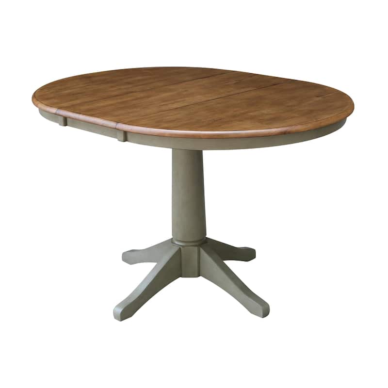 36" Round Extension Dining Table With 2 X-Back Chairs - Set of 3 Pieces