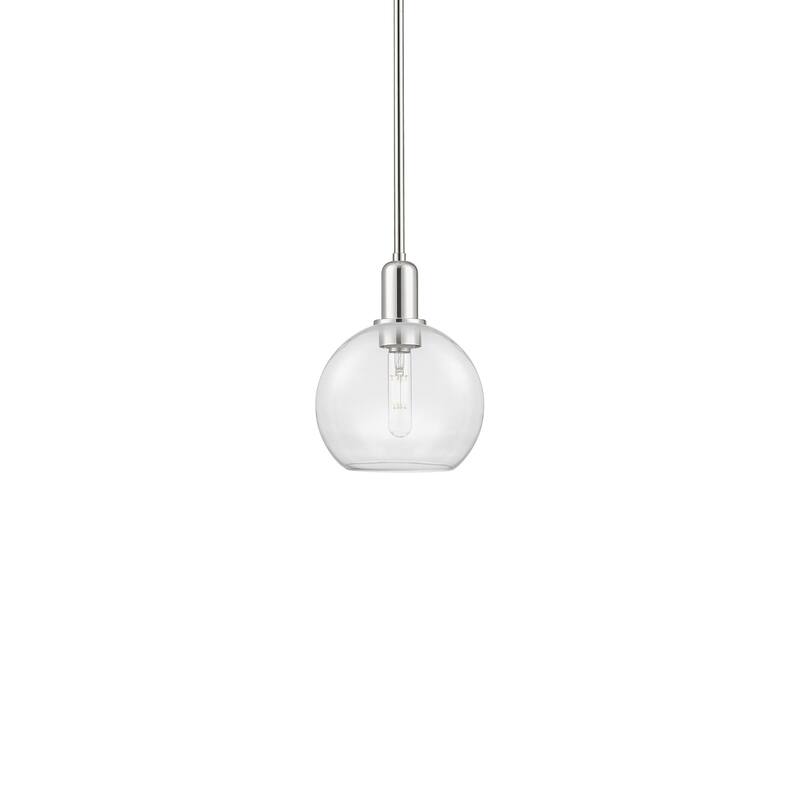 Innovations Lighting 716-1S-11-8 Athens Pendant Athens 8" Wide Mini - Polished Nickel / Clear