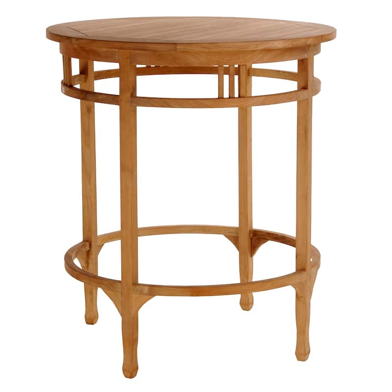 Chic Teak 5 Piece Teak Wood Orleans Bar Table/Chair Set With Cushions