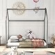 preview thumbnail 25 of 45, Twin House Bed with Roof, Perfect for Kids' Play