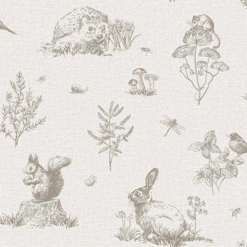 Arthouse Clawford Beige Meadow Friends Wallpaper