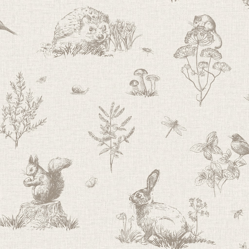 Arthouse Clawford Beige Meadow Friends Wallpaper