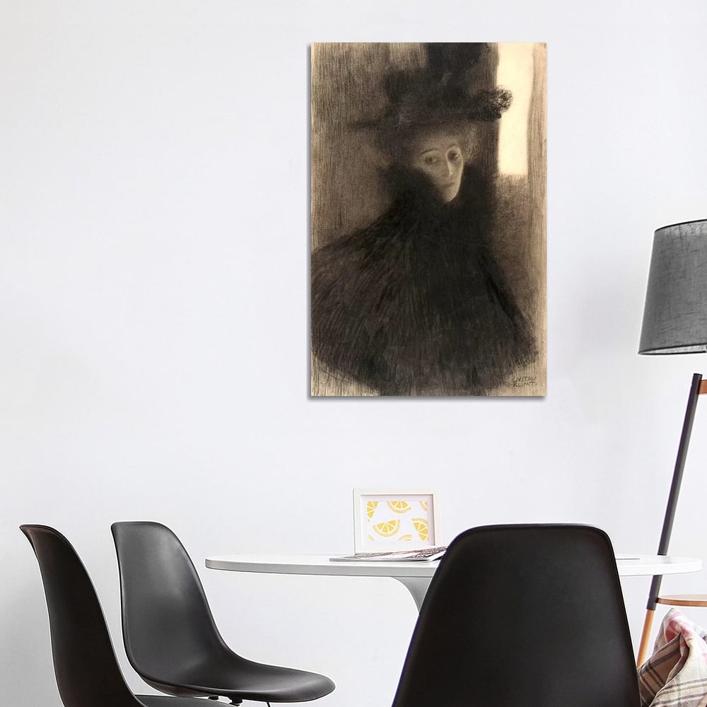 iCanvas "Portrait of a Lady with Cape and Hat" by Gustav Klimt Canvas Print