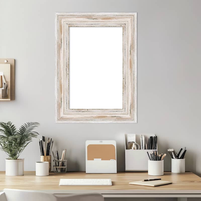 Amanti Art Alexandria Greywash Framed Dry Erase Magnetic Board
