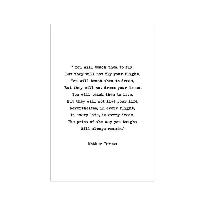 Dream - Mother Theresa Quote Fine Art by Mambo Art Studio - Multi