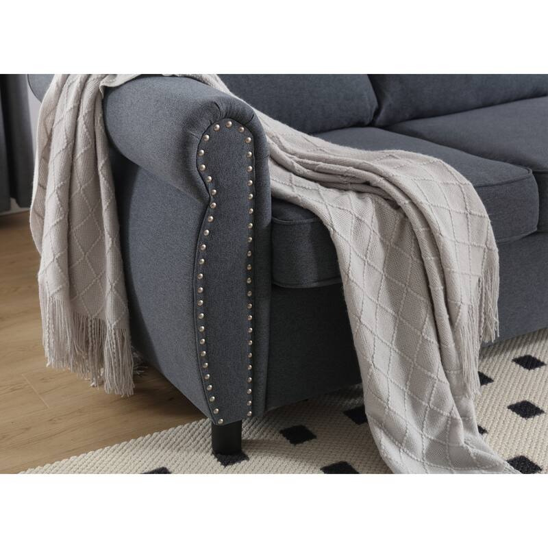 2 in 1 Pull Out 6 Seater L Shaped Sleeper Sectional Sofa Couch