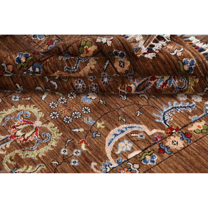 Vegetable Dye Floral Ziegler Oriental Area Rug Wool Handmade Carpet - 5'0" x 6'7"