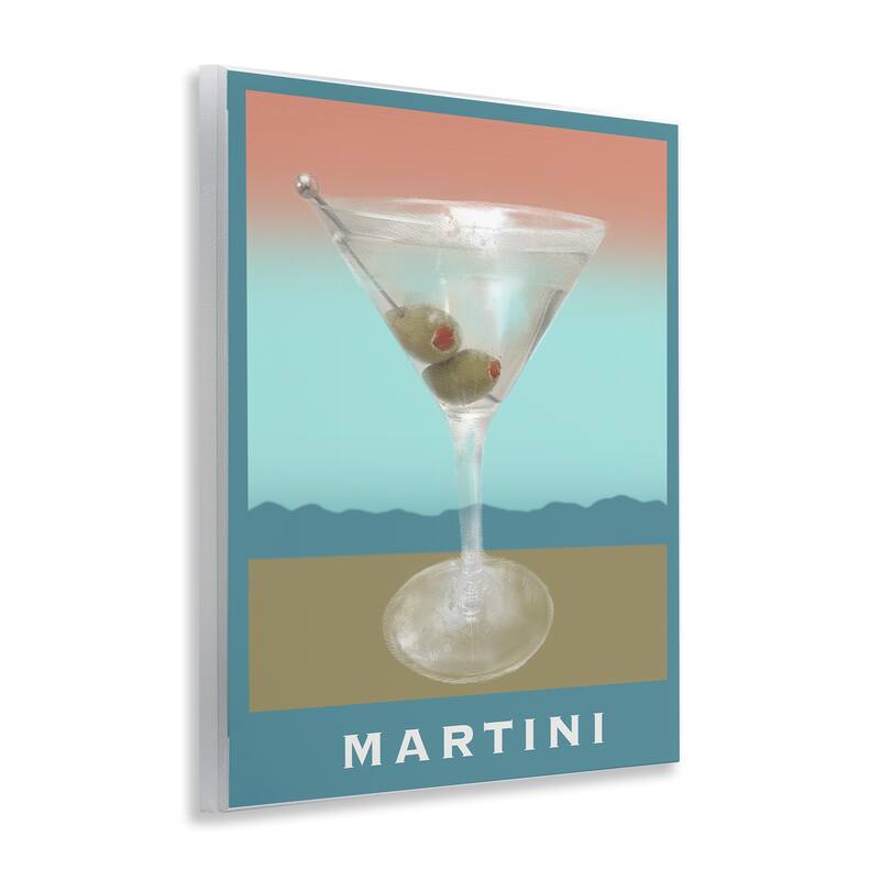 Stupell Martini over Muted Tones Wall Plaque Art Design By Matthew Piotrowicz