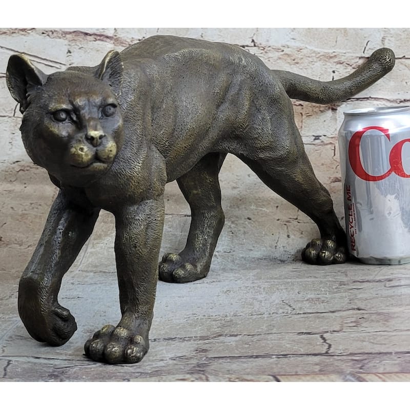 Bronze Metal Imitative Cat Kitten Housecat Sculpture Statue Figurine Feline Art Signed Original