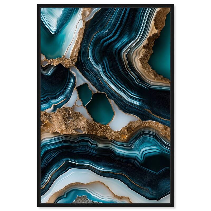 Teal Tectonic II Canvas by Art Remedy - Black - 10" x 15"