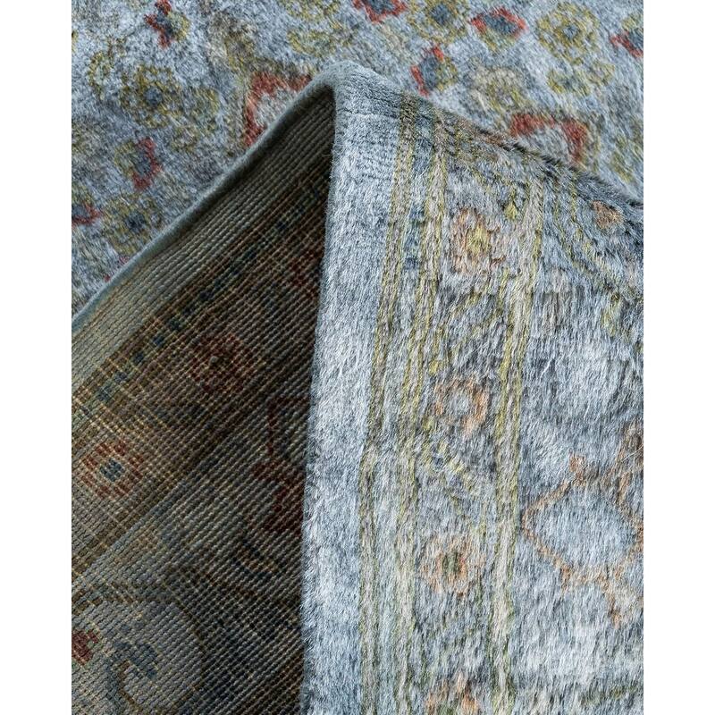 Fine Vibrance One-of-a-Kind Hand-Knotted Area Rug - Gray, 4' 2" x 5' 9" - 4' 2" x 5' 9"