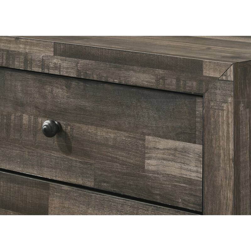 1pc Rustic Two-Drawer Storage Nightstand for Any Bedroom