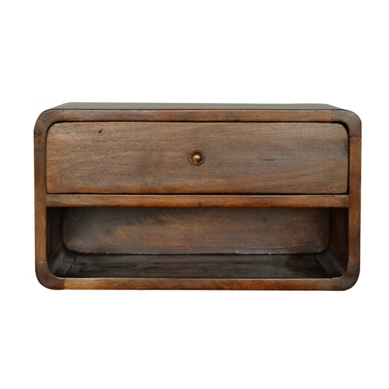 Artisan Furniture Solid Wood Chestnut Curve Floating Nightstand