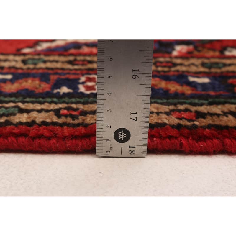 ECARPETGALLERY Hand-knotted Andelz Red Wool Rug - 3'5 x 9'11