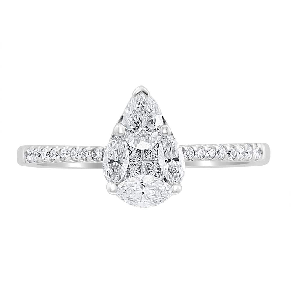 Effy Women's 14K White Gold Pear Ring