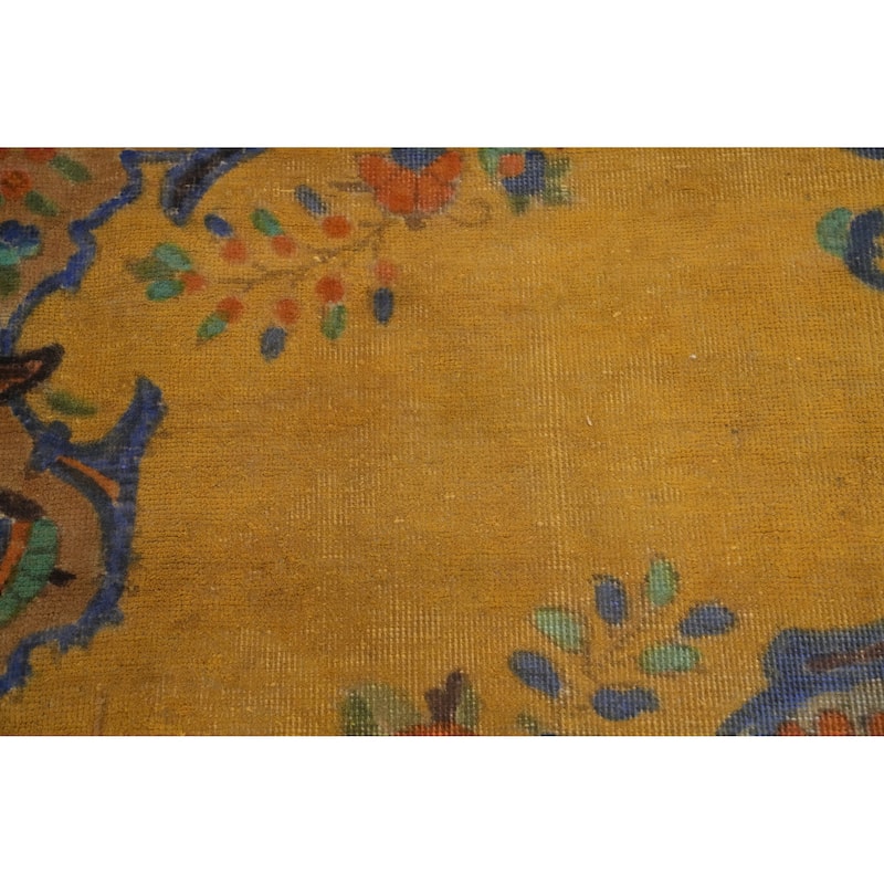 Hand Knotted Oriental 100% Wool Carpet Traditional Medallion Oranges & Rust Tabriz Area Rug - 9' 6'' X 6' 7''