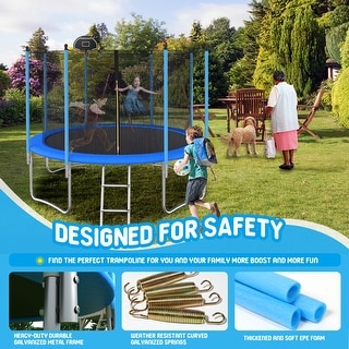 10FT Indoor Trampoline with Safety Net And Basketball Hoop Perfect for Active Kids
