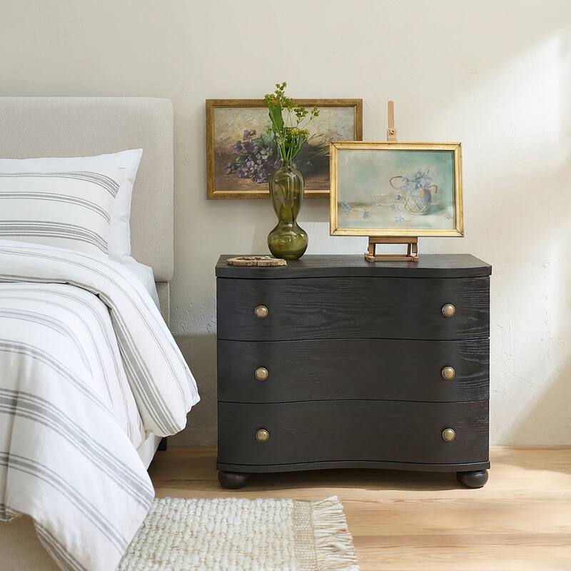 Christopher Knight Home - Modern Minimalist 23.62" Nightstand with Roller Glide Drawers & Solid Wood Legs, Versatile Home Use