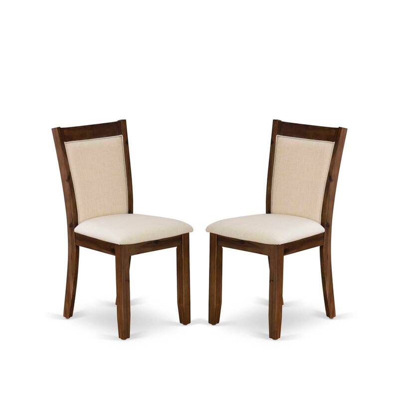 5-Piece Natural Brown Finish Solid Wood Top-Upholstered Dining Room Set with High Back-Seats 4