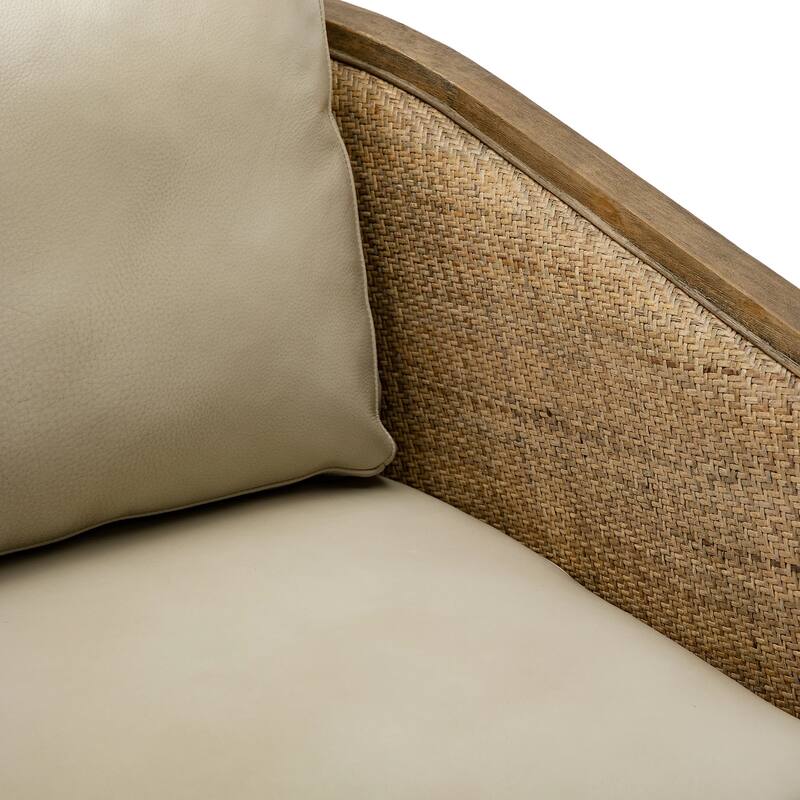 High Back 360 Degree Swivel Barrel Chairs, Leather Material Leisure Arm Chair Living Room Comfy Round Accent Sofa Chair