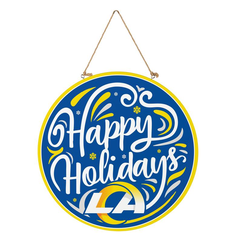 Los Angeles Rams 18" x 18" Happy Holidays Door Décor Wall Sign - 18" x 18"