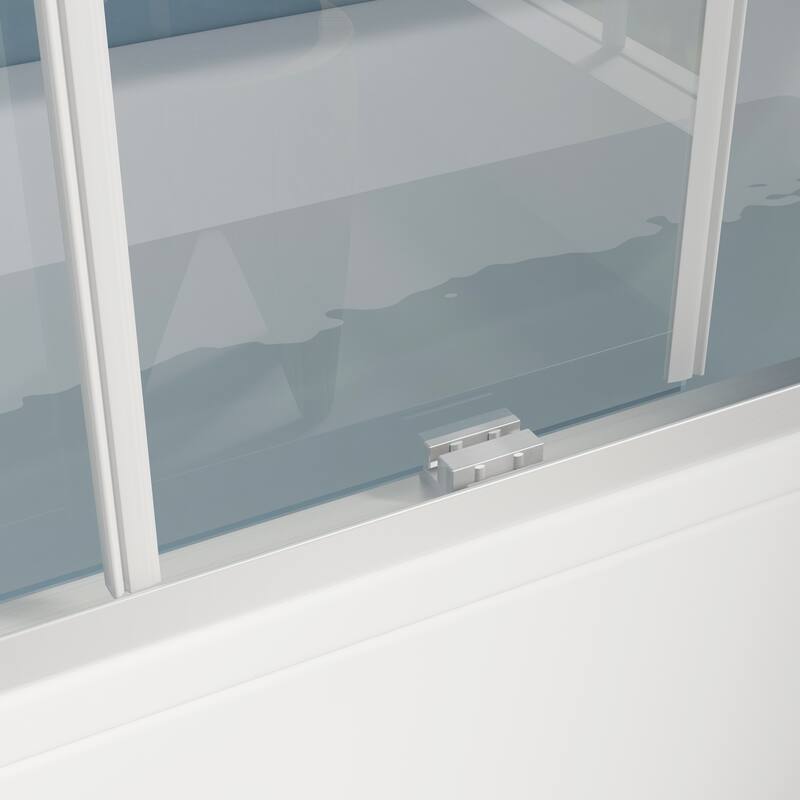 60 in. W x 62 in. H Framed Sliding Bath Tub Door with 5/16 in. Tempered Clear Glass