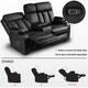 MCombo Electric Power Reclining Sofa with Heat & Massage, Faux Leather 6095/6075/6077
