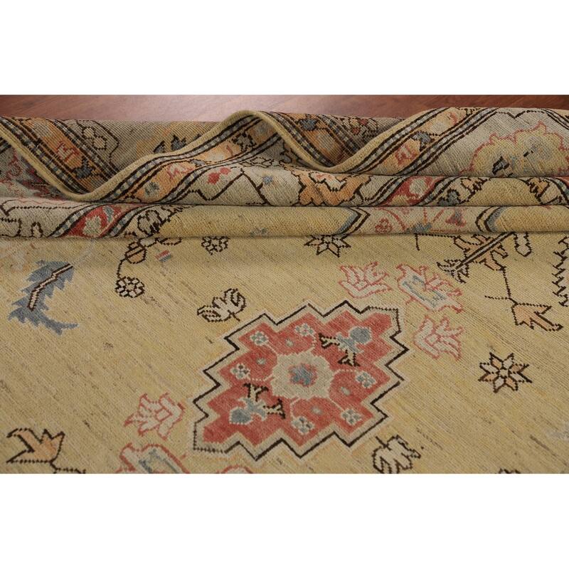 Vegetable Dye Heriz Serapi Rug Oriental Hand-Knotted Wool Carpet - 9'2"x 12'0"
