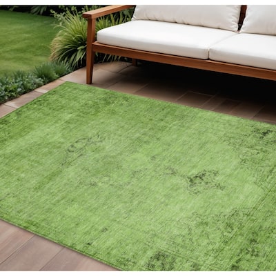 HomeRoots Oriental Traditional Rectangle Outdoor Rug