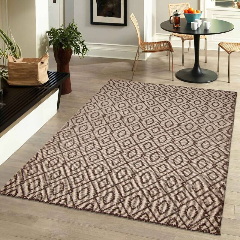 ECARPETGALLERY Braid weave Sienna Brown Wool Rug - 5'1 x 7'8